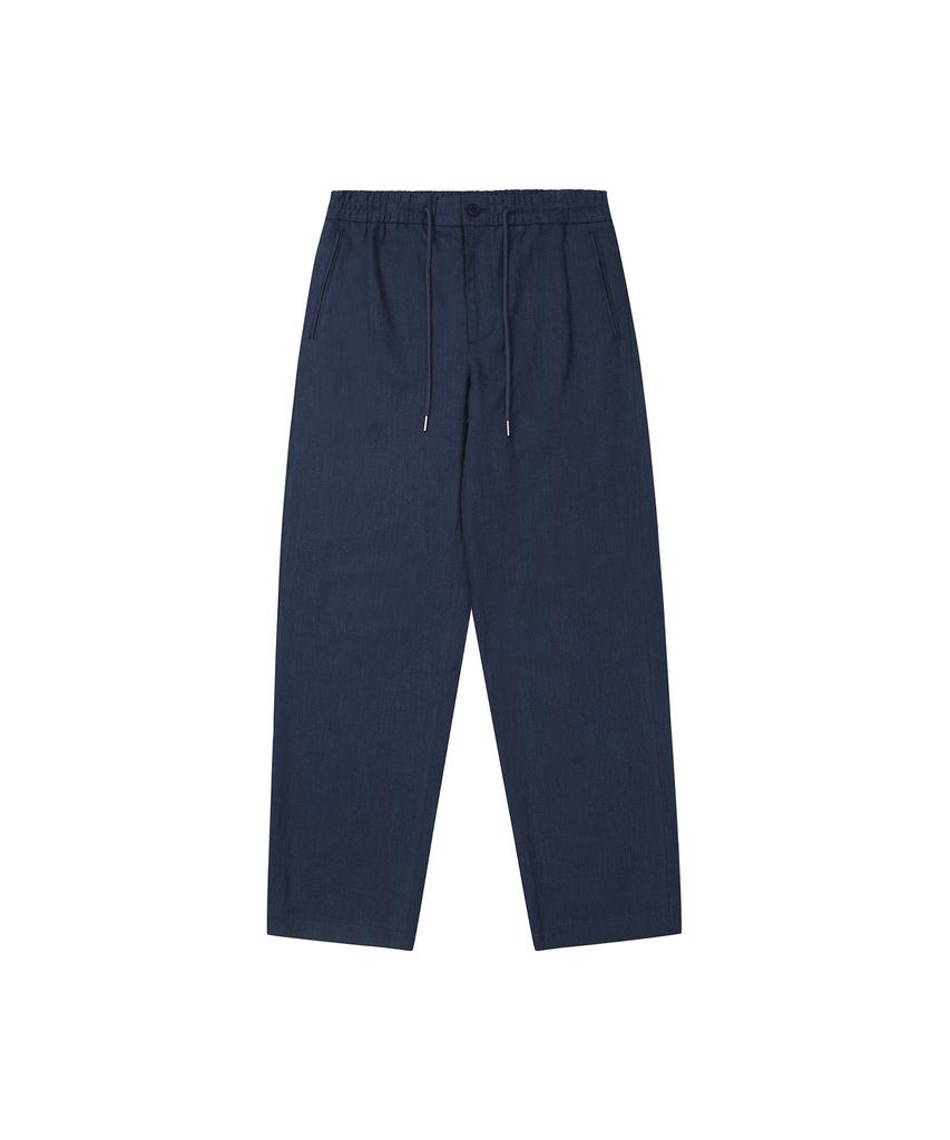 SOLEW Linen String Pants_Navy