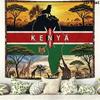 Kenya Wall Tapestry Aesthetic Wall Hanging Printed Fabric Blanket Decorative Tapestries for Bedroom Living Room Home Decor