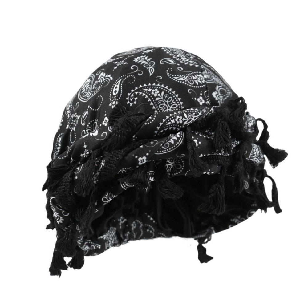 Tassel Twist Head Wraps Cashew Print Durag For Men Unisex Hair Wrap Scarf  Fashion Accessory