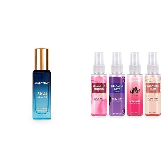 Bella Vita Роскошный одеколон унисекс Skai Aquatic Body Mist Travel Size для женщин с датой Senorita Glam & Hot Mess освежающий цветочный фруктовый