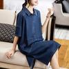 New Plus Size Women's Denim Dress Casual Shirt Collar Loose Straight Tube Dress Half Open Cardigan Casual  Dress