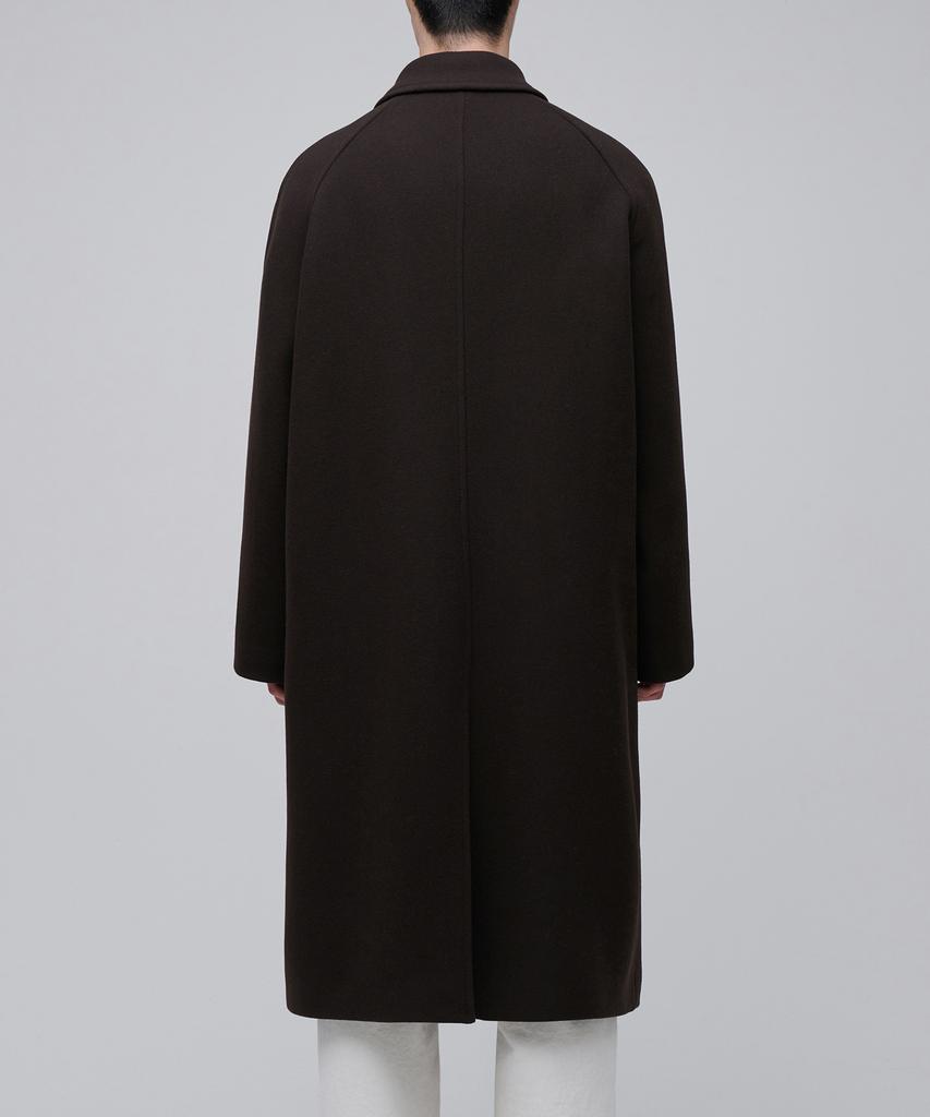 Musinsa Standard Cashmere Blend Oversized Balmacaan Coat [Dark Brown]