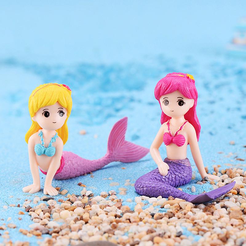 Mermaid Diy Mini Miniature Figurine Garden Dollhouse Decor Micro Landscape