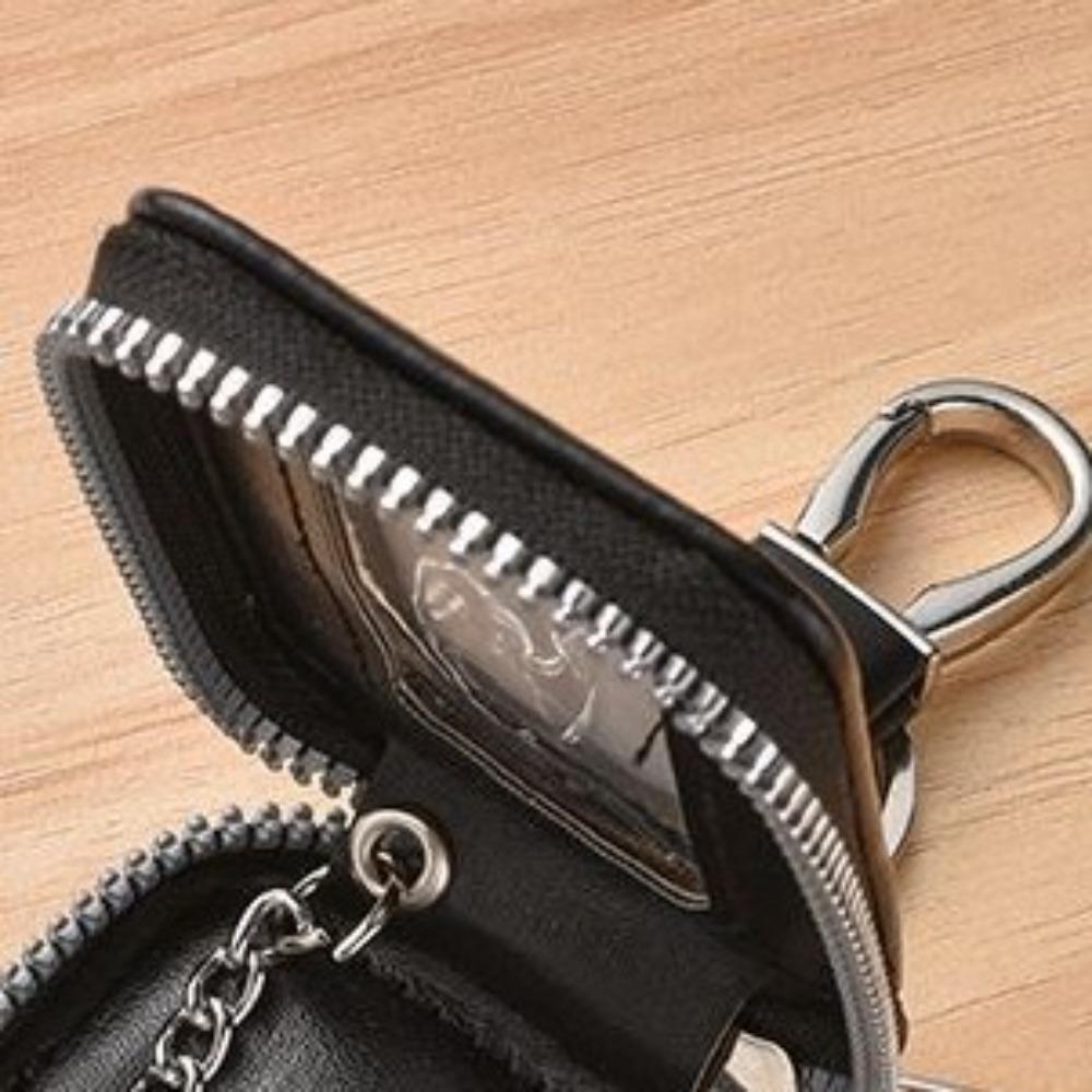 Zipper Coin Purse Leather Car Key Bag Portable Key Holder Organizer Pouch Men Women