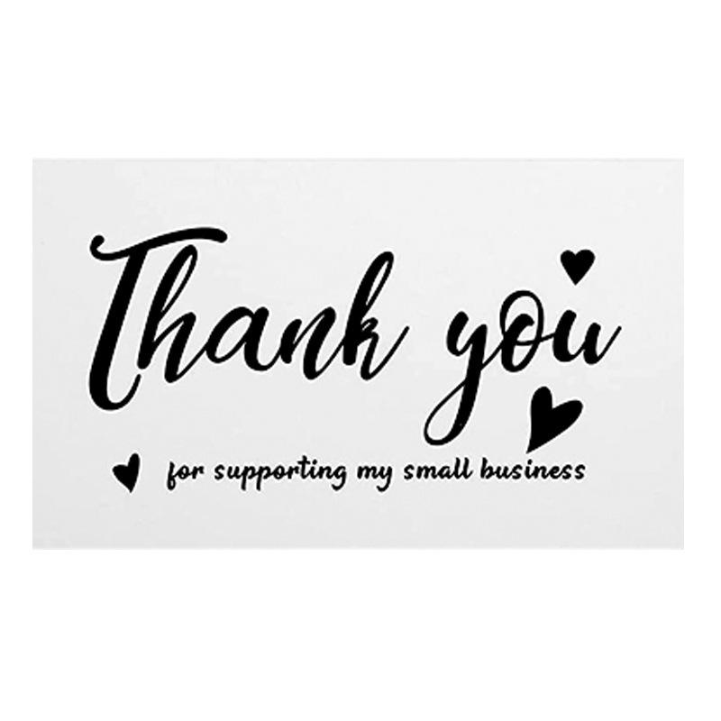 Black Thank You Greeting Cards, 50 Sheets/Pack