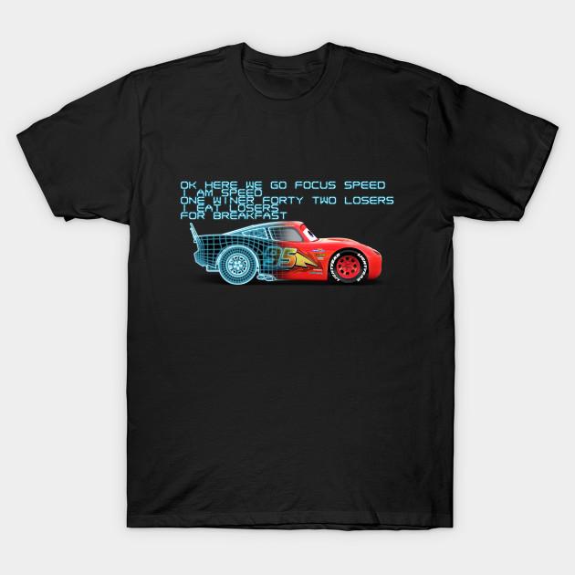 Asian Size Men Print T-shirt Mcqueen Car No-Cut Heat Transfer Print Cotton Tshirt