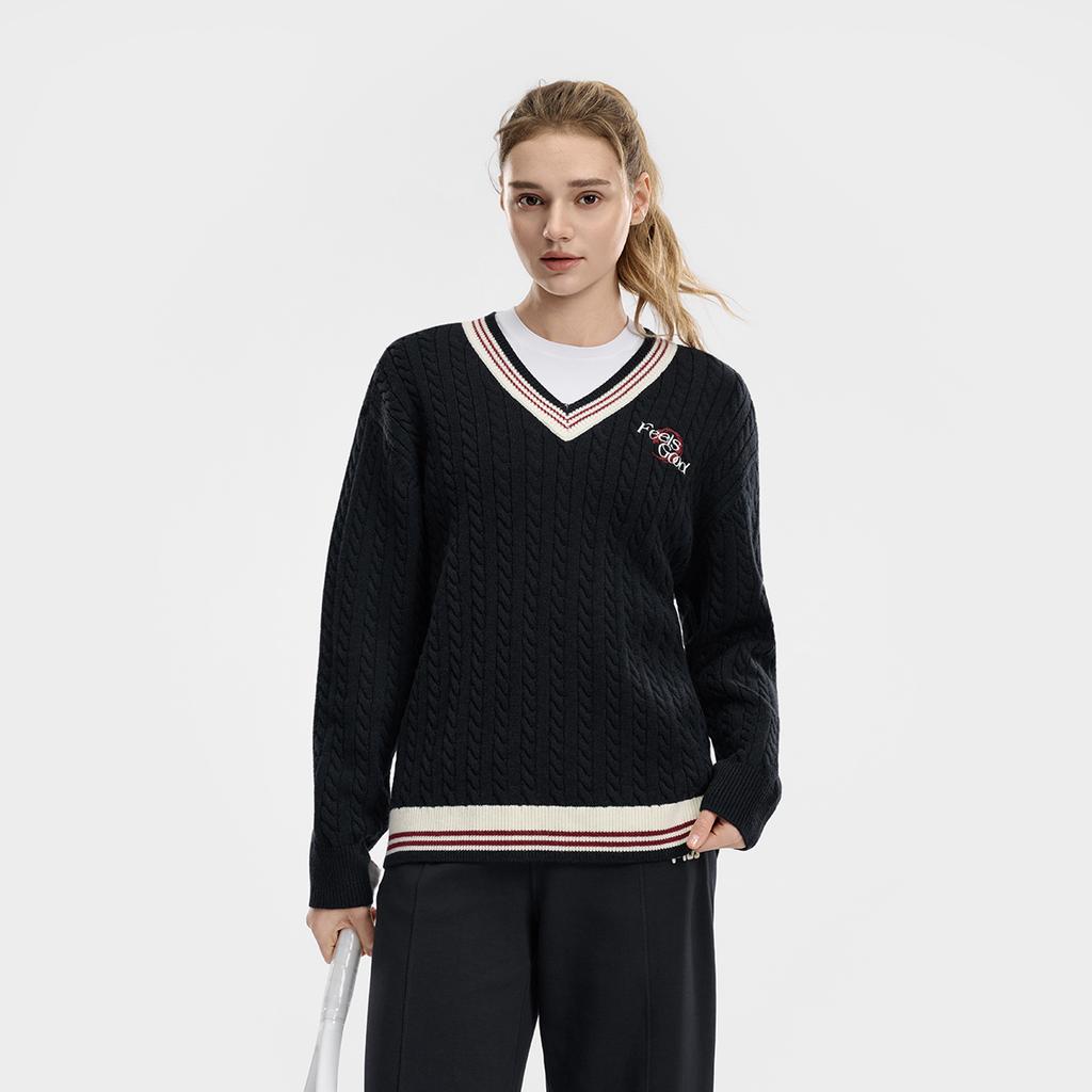 Fila Теннисная Мода Минималистичный Классический Ретро Спортивный Колледжный Стиль Повседневный Универсальный Удобный Вязаный Свободный Свитер Унисекс свитер A11U613401FNV