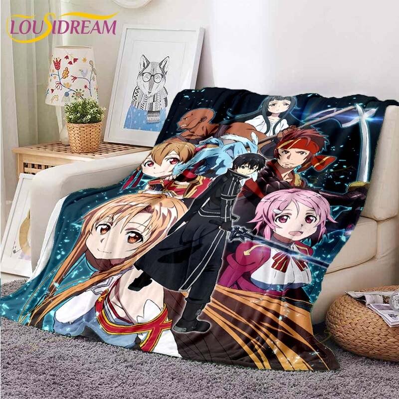Одеяло Asuna Sword Art Online, одеяло для дивана-кровати, супер мягкое теплое одеяло, флисовое одеяло