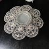 European Round Embroidery Lace Table Mat Living Room Bedroom Study Nightstand Cover Cloth Coaster Fruit Tray Kitchen Decoration
