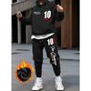 Мужской модный комплект уличной одежды: худи и спортивные штаны - осенне-зимняя одежда с повседневным принтом и карманами