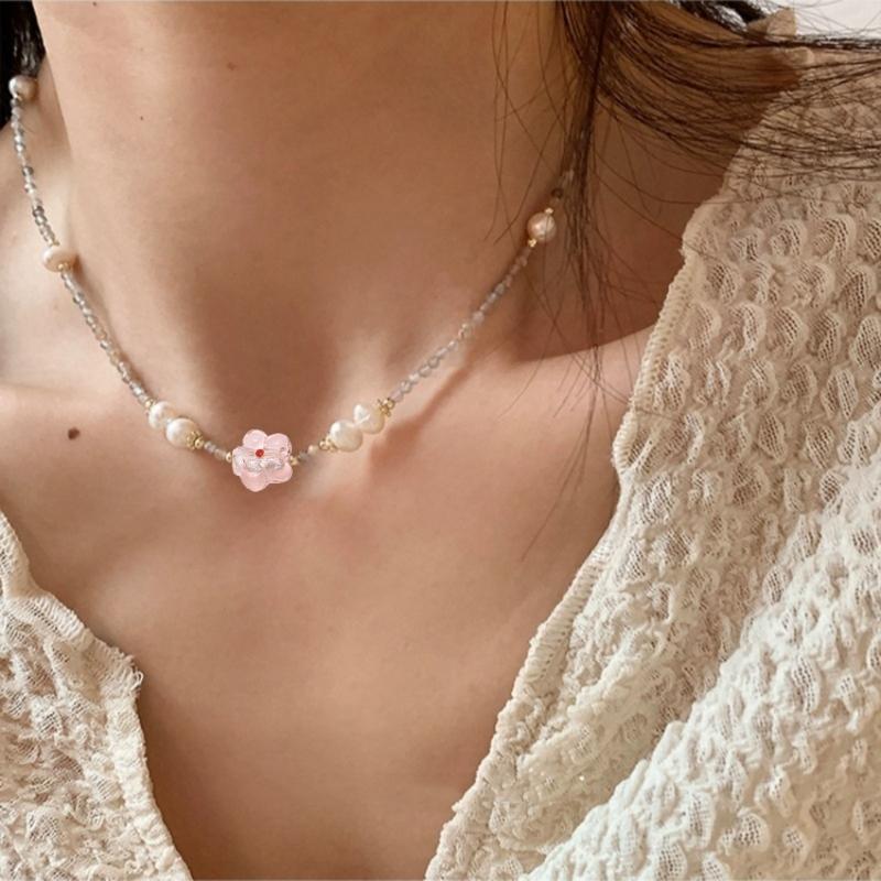 Popular Coloured Glaze Color Flower DIY Accessories Sweet Pendants DIY Handmade Bracelet Necklace Earrings Materials