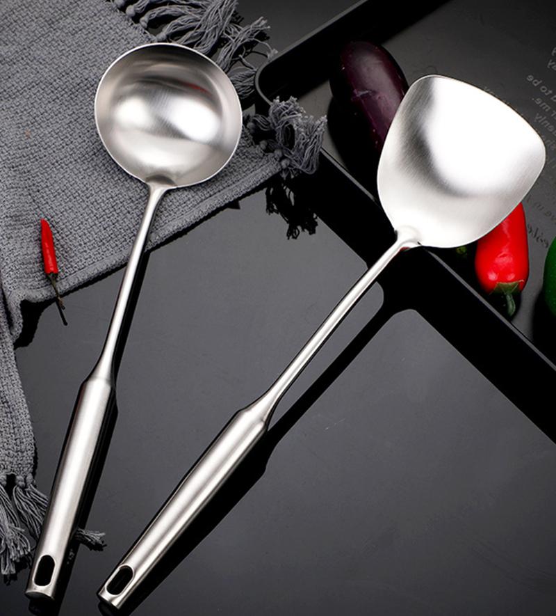 Лопатка для готовки из нержавеющей стали 304, лопатка, дуршлаг, ложка для риса/супа, утолщенная, защита от ожогов, кухонная утварь, аксессуары для посуды
