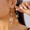 Rhinestone Halloween Earrings Ghost Spider Dangle Earrings Punk Pumpkin Ear Studs  Party
