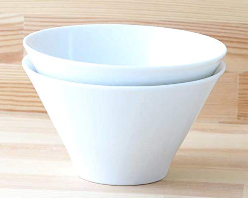Трапециевидная белая миска, изготовленная в Японии, керамическая миска Mino Ware, миска для рамена, диаметр 16 см, 700 мл, столовая посуда, фарфоровое искусство [Набор 2]