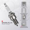 TORCH F7RTC Spark Plug Replacement NGK [5534] BPR7ES V-LINE-19 Spark Plug, BOSCH 7992/WR5DC 4038/WR5DP,
