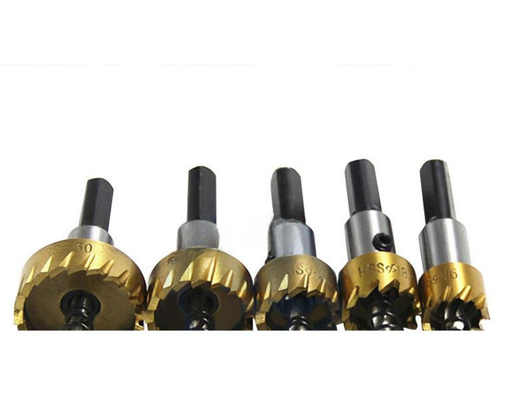 5-Piece Titanium-Coated HSS Hole Opener Set for Stainless Steel and Metal Sheet Drilling