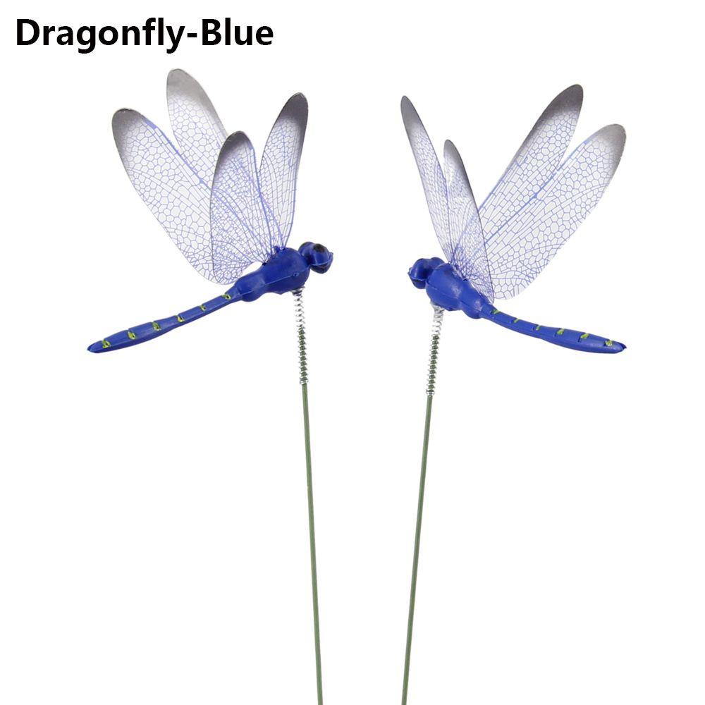 5/10 шт. Креативное украшение для двора и газона, имитация бабочки на тонкой палочке со стеблем, искусственная стрекоза
