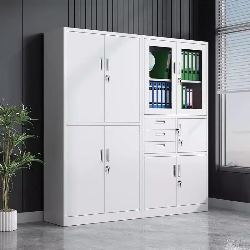 Miling Steel Transparent Glass Office File Cabinet