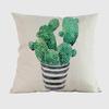 18" Square Home Decorative Cactus Throw Pillow Case Hand Painting Potted Plants Tropical Cactus Sofa Cushion Cover Cojines