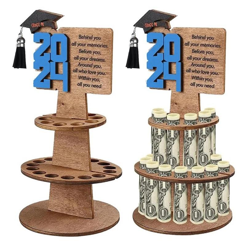 1 шт., простая установка, держатель для денег, поздравительная открытка, подарок на выпускной 2024 года, деревянное украшение