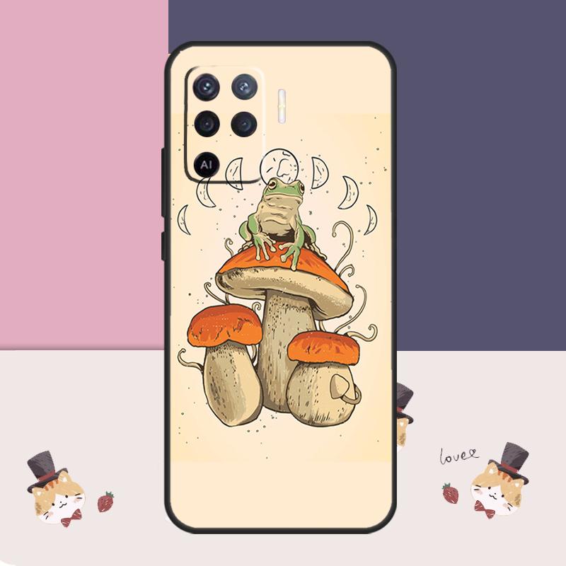Cottagecore Frog Aesthetic Case For Oppo A76 A96 A16 A60 A98 A58 A78 A18 A38 A80 A40 A77 A57 A17 A74 A54 A94 A15 A5 Pro