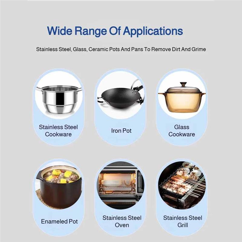 Мощное средство для чистки кастрюль и сковородок из нержавеющей стали Сильный обезжириватель и гель для удаления черного нагара Средство для очистки пригоревшего дна посуды