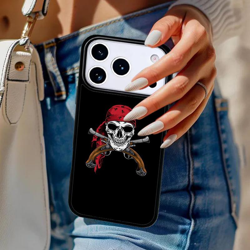 Pirate Skull Phone Case For iPhone 17 Air 14 15 13 12 Max Cover For Apple 16e 11 Pro Max Plus Coque