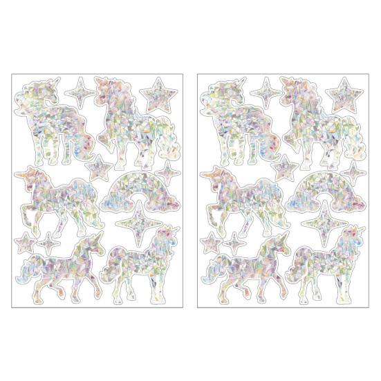 2 Sheets Rainbow Window Clings to Prevent Bird Strikes Decorative Prism Static Decals Butterfly Flower Heart Star Moon Shape Anti-Collision Stickers
