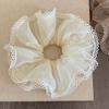 Solid Color Double-layer Mesh Hair Rope Elastic Large Intestine Hair Ring Bun Rubber Bands  Gifts