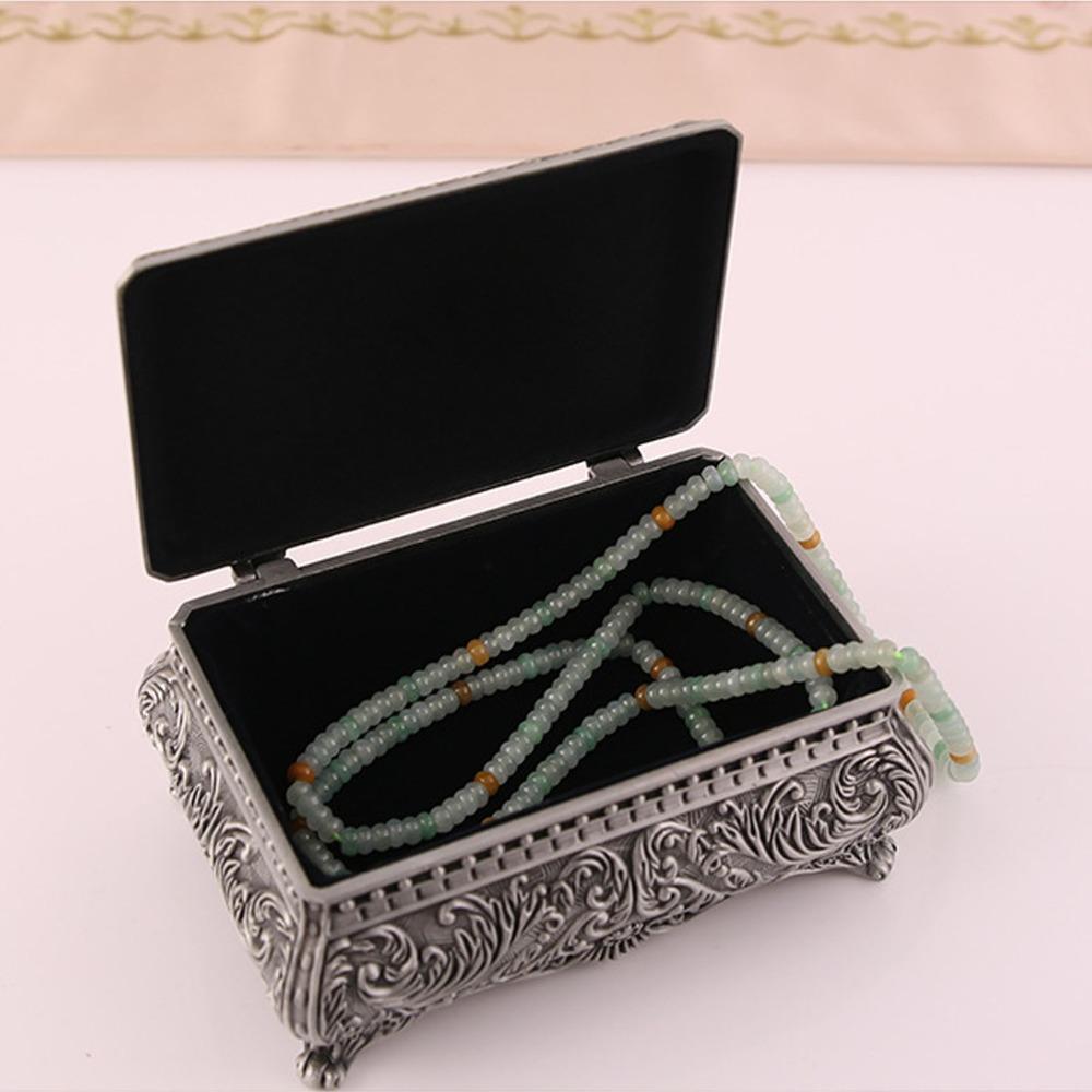 Antique Vintage Jewelry Box Silver Musical Jewelry Box Jewelry Boxes Metal Trinket Box For Women