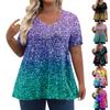Женские топы больших размеров, шорты с рукавами, рубашки с V-образным вырезом, повседневная одежда, топы с принтами