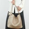 Premium Sense Niche Design Hand-woven Bag Large Capacity Tote Bag Casual Lazy Wind Single Shoulder Underarm Bucket Bag