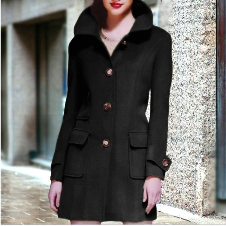 2024 осень-зима европейская станция среднего и длинного размера шерстяное женское пальто независимая станция шерстяное пальто