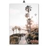 Sunset Beach Coconut Tree Bridge Shell Bird Wall Art Living Room Decoration Canvas Painting Nordic Posters And Prints Pictures