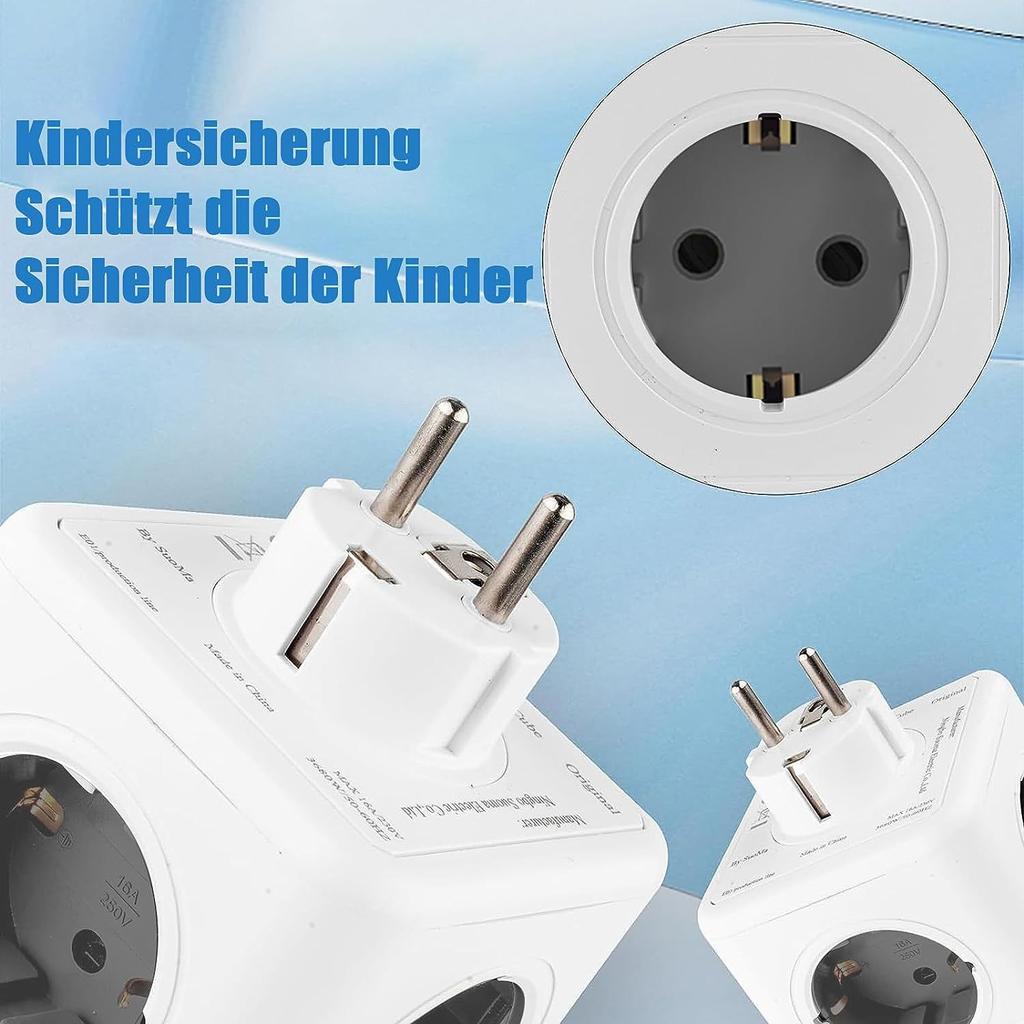 European Standard USB Rubik's Cube Socket Converter CE German Standard Household Compact Multifunctional Expansion Socket