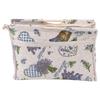 Exquisite Wood Handle Fabric Storage Bag for Knitting Needles Sewing Tools (Blue Flower)