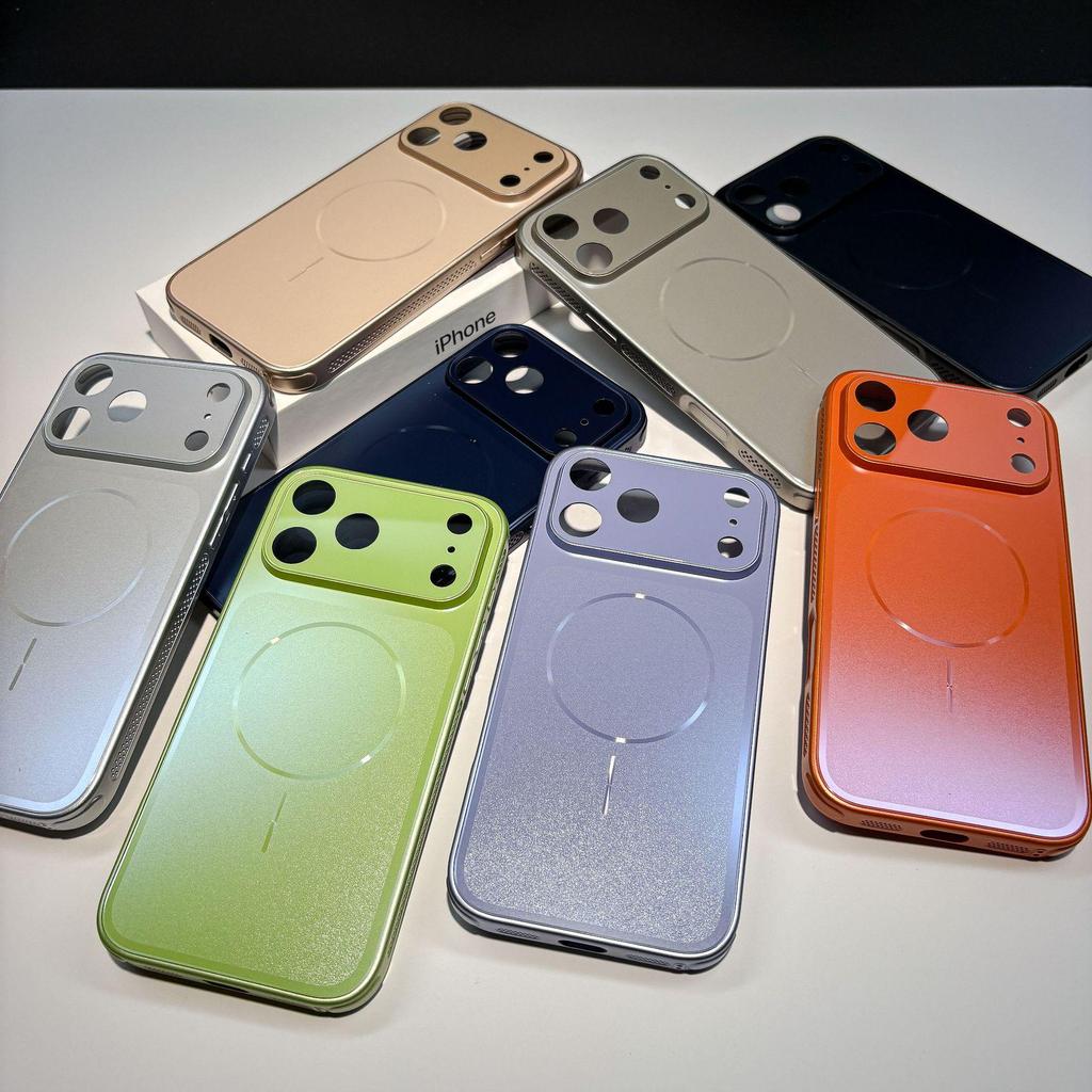 Мгновенный 17 Звезд Вселенная Оранжевый Чехол для iPhone 16 Pro Max с Полным Покрытием Объектива, Большим Окном, Магнитным Дизайном и Защитой от Падений