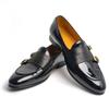 Модные мужские лакированные лоферы, элегантные монки с пряжкой, слипоны, туфли для свадьбы, вечеринки и официальных мероприятий, повседневная натуральная кожа