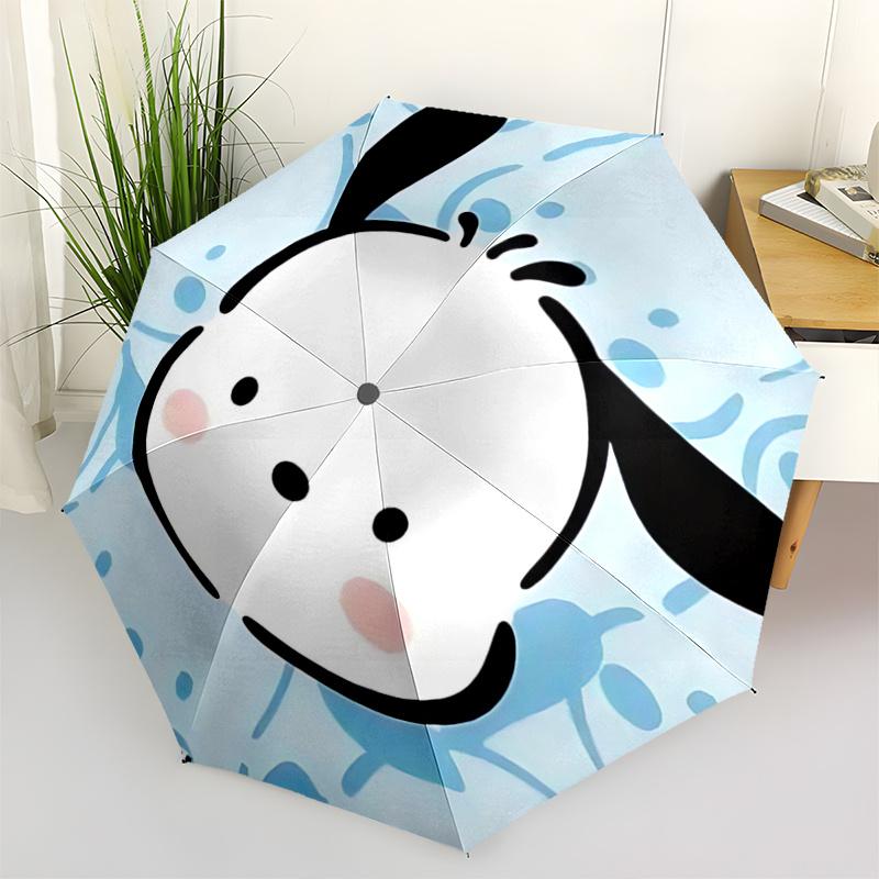 1pc Pochacco Automatic Opening/Closing Umbrella with Foldable Design, 8-Bone Iron Frame, Outdoor, Ideal Gift for Fans, Travelers, Daily Use, Festive P