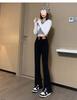 Женские черные расклешенные джинсы с высокой посадкой - Коллекция Весна/Осень 2025, Узкие, в пол, с возможностью выбора маленького размера.