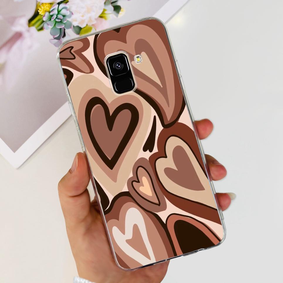 For Cover Samsung Galaxy A8 2018 Case Samsung A5 2018 Butterfly Dinosaur Cat Flower Clear Soft TPU Coque Samsung A8 2018 A5 2018