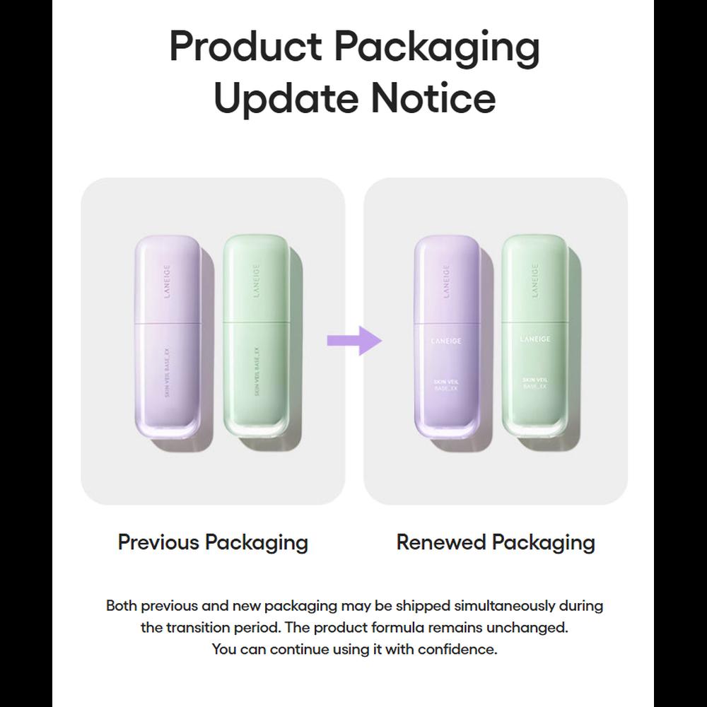 Laneige Skin Veil Base EX SPF28 PA++ Tone-Up Makeup Base 30ml, 40 Pure Violet – Tone-Up Primer, Colour Correcting, Korean