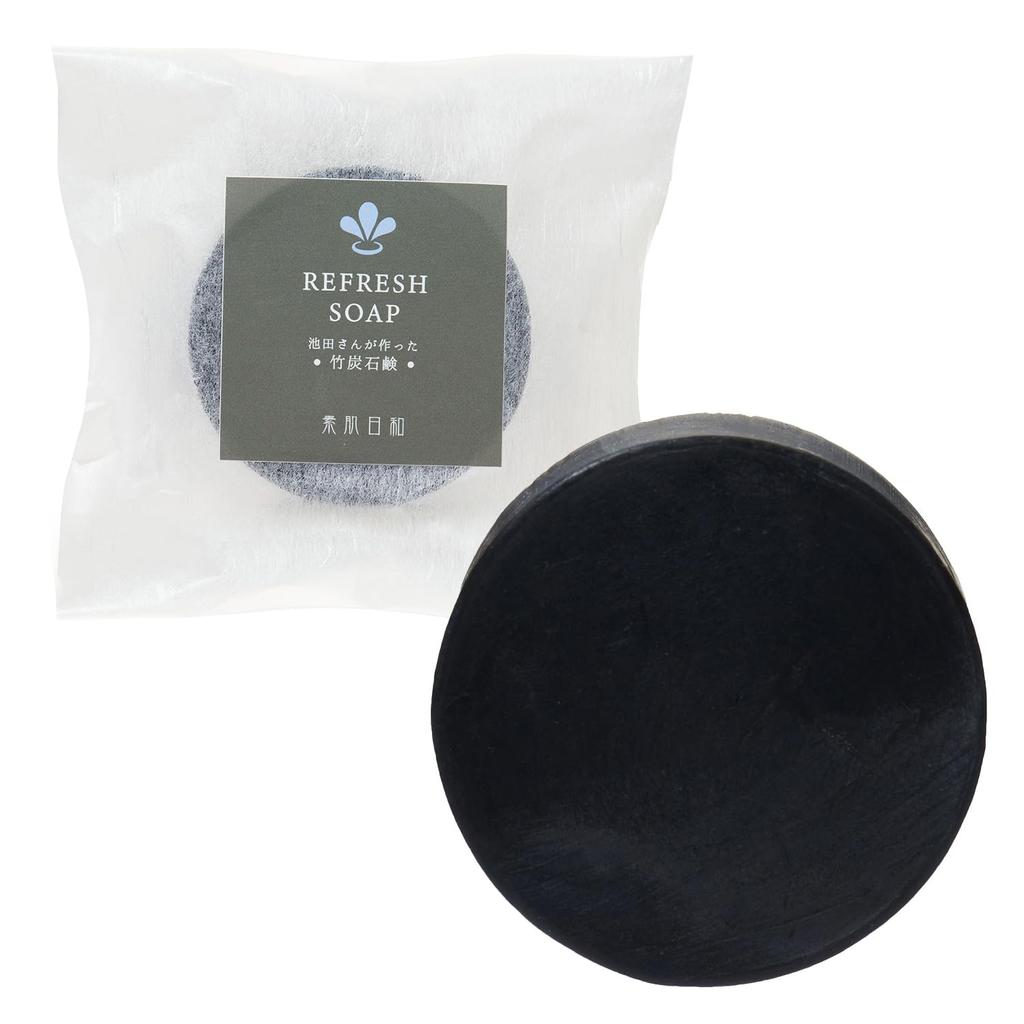 Horse Oil X Hot Spring Water Combination Skin Weather Bamboo Charcoal Soap Facial Cleansing Soap Refreshing [Bare Mr. Ikeda's 80g] Additive-free