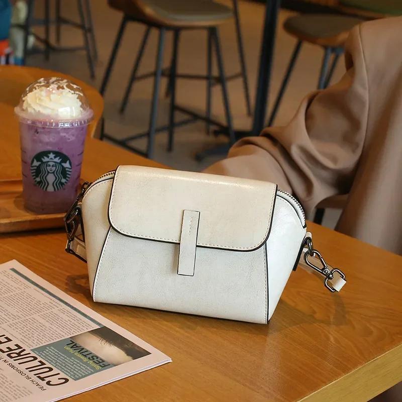 Женская сумка из натуральной кожи, маленькая сумка-ракушка, новая супер популярная сумка через плечо на одно плечо