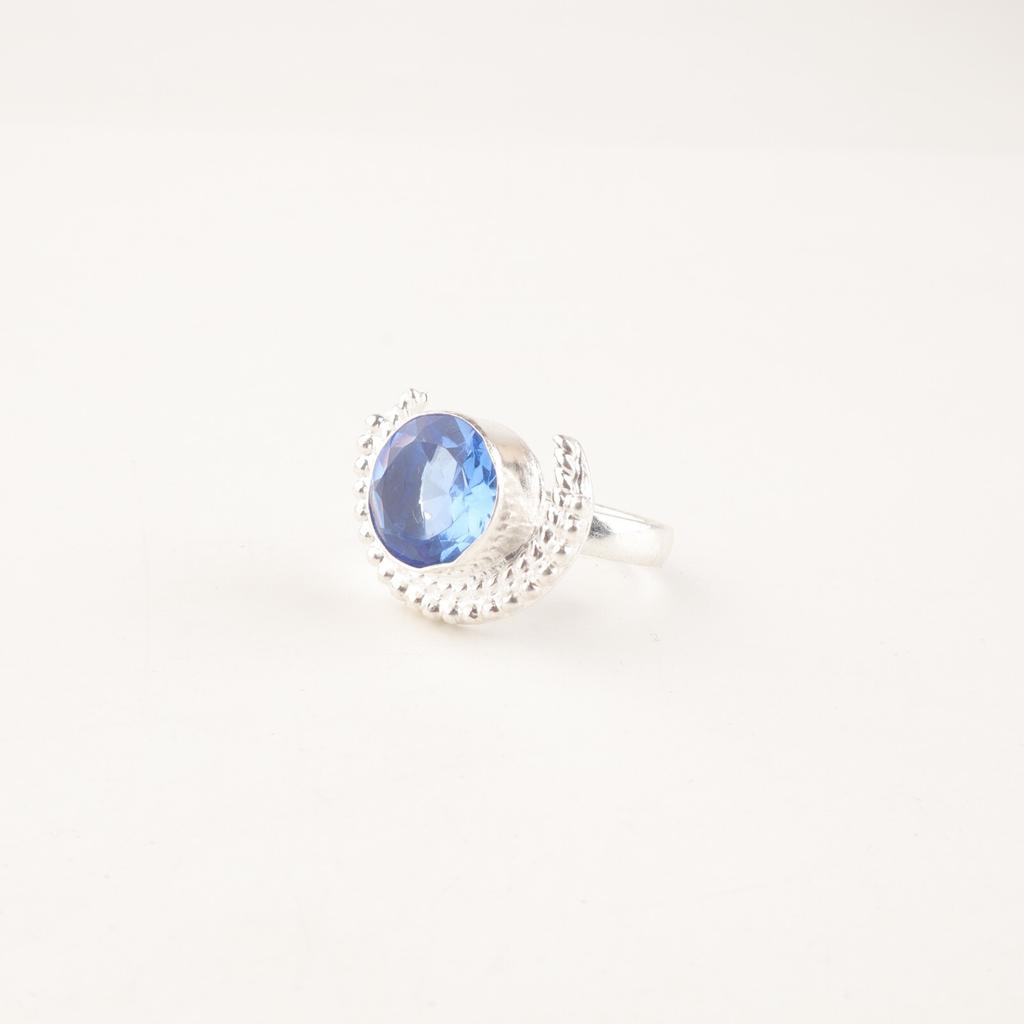 Tanzanite Gemstone 925 Sterling Silver Handmade Jewelry Engagement Ring For Her RR-48-12