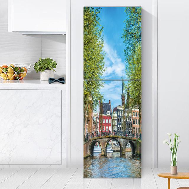 Наклейки с розами на холодильник, обои для кухни, виниловый плакат, наклейка на холодильник, домашний декор, спальня, новогоднее украшение