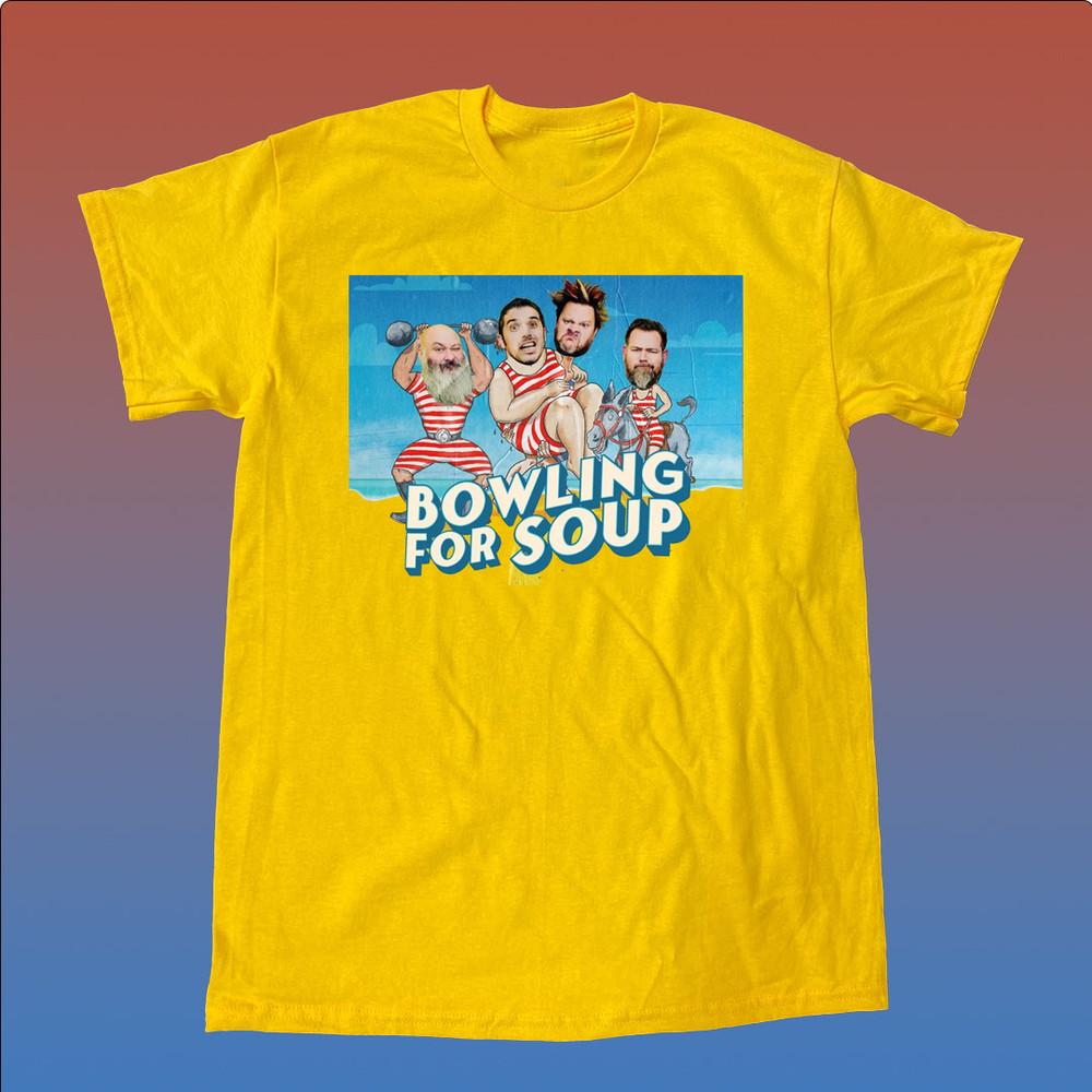 Bowling For Soup Смешной Тур 2022 Подарок для Фанатов S to 5XL Футболка QA863 Унисекс Футболка