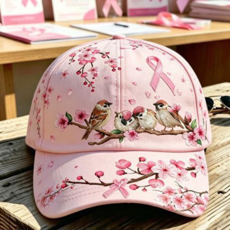 3D Printed Baseball Cap With Hummingbird Floral Retro Duckbill Hat Outdoor Sun Protection Unisex