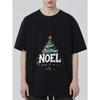 Christmas T Shirt Black Merry Christmas Noel Tree Print Holiday Party Wear