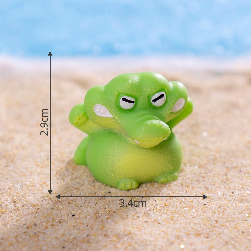 4Pcs/set Cartoon Alligator Animal Miniatures Resin Ornaments Diy Fairy Garden Decoration Micro Landscape